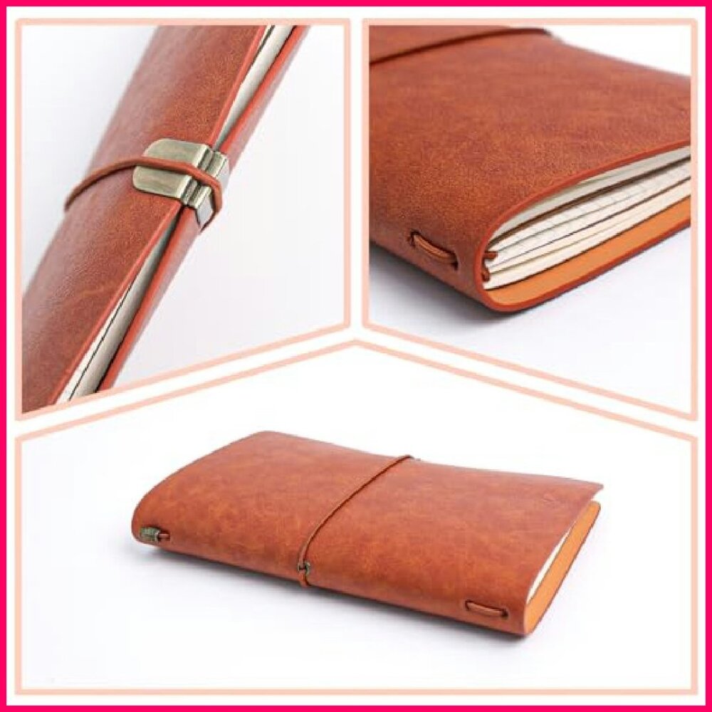 Refillable Travel Journal PU Leather Notebook Planner Organizer Minimal Chic - Picture 5 of 8